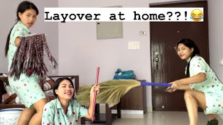Heard of LAYOVER at home??🏠 HERE’S how it is😂 #fun #vlog #cabincrew #chennai #happy #viral