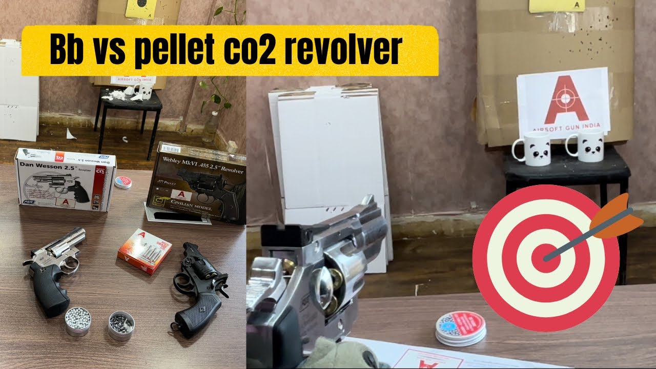 Bb vs Pellet co2 revolver Ft ley and Dan wesson airgun webley 