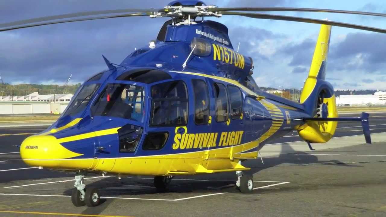 Eurocopter EC155 Helicopter University Of Michigan AMTC 2012 Takeoff at