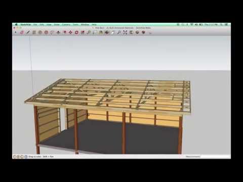 Pole Barn Model In Sketchup Youtube