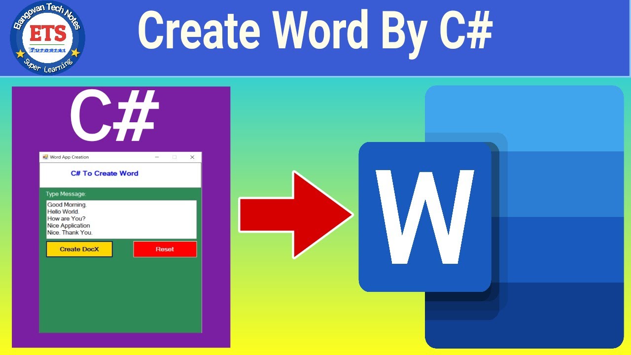 C# Tutorial - Creating Word Document | Docx Library C# Application | Windows Forms C# | Ms Word