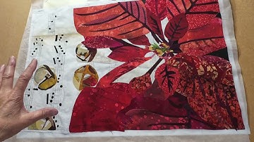 Christmas Poinsettia & Bell Fabric Collage | Process, Fabric Choices & Tips