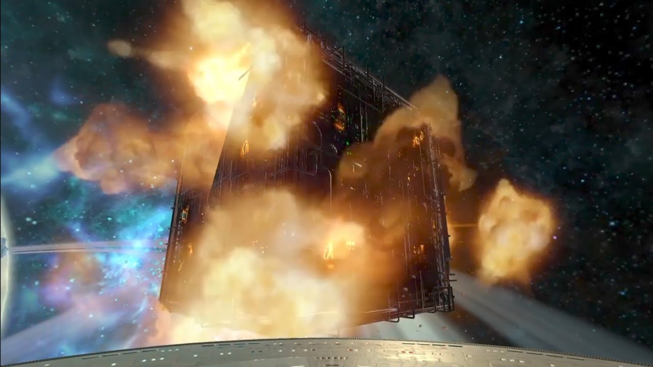 Borg Cube Destroyed Record Time! Enterprise 1701 D Solo Mission! Star ...