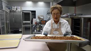 Roasted pecans fresh from the oven.
