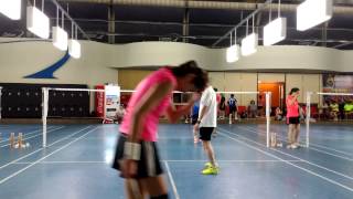 20150627 劍新羽球小周隊 景湖+欣怡vs彭教練+宋宜