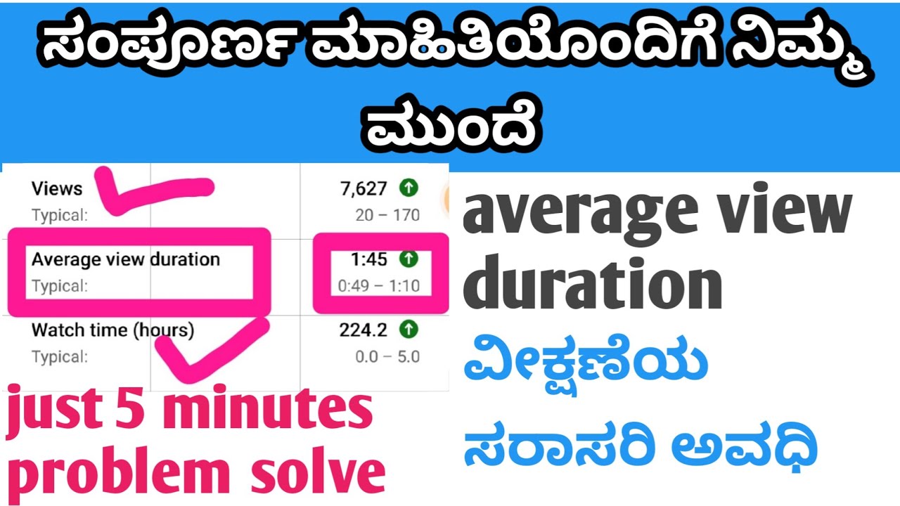 What is average view duration in YouTube studio in kannada