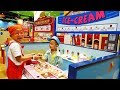 Indoor Playground for kids Baby and Brother Play Ice Cream Shop toy - Ice cream song Nusery rhymes