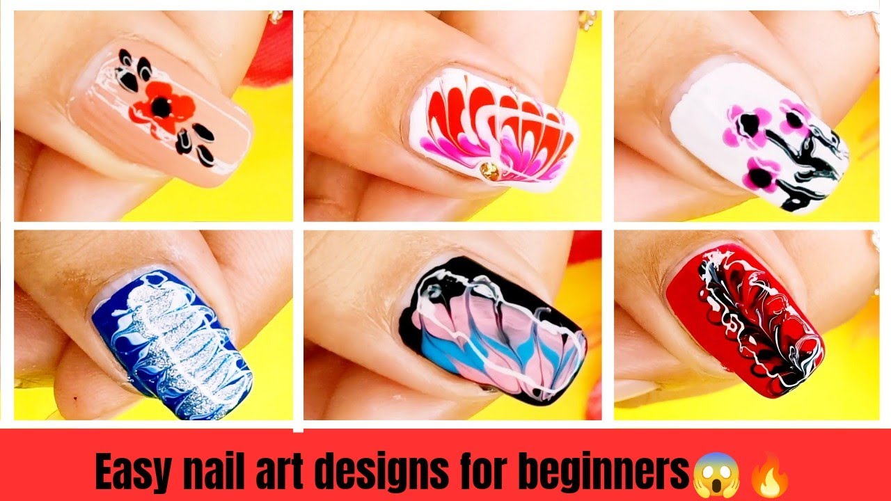 easy nail art designs for beginners😱nail art home nailart 