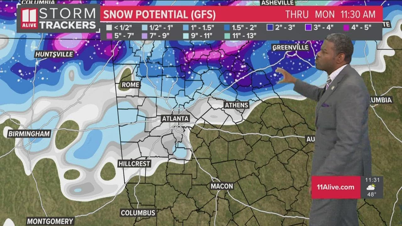 Weather forecast | Snow possible for metro Atlanta - YouTube