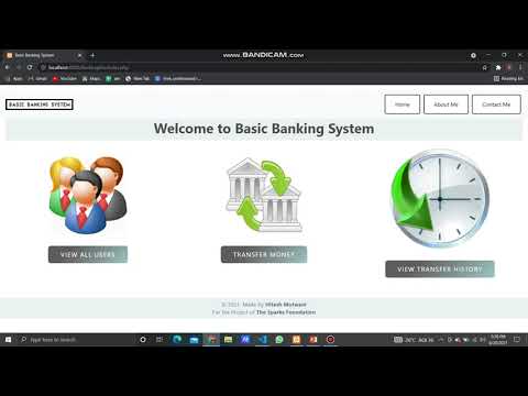 Basic Banking System | The Sparks Foundation | #GRIPJULY21 | Web Development | Hitesh Motwani