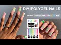 Pink and Green Marble Nails ft. Saviland Rainbow Polygel Kit