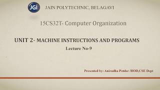 [15CS32T]-UNIT 2-MACHINE INSTRUCTIONS AND PROGRAMS-Lecture-09