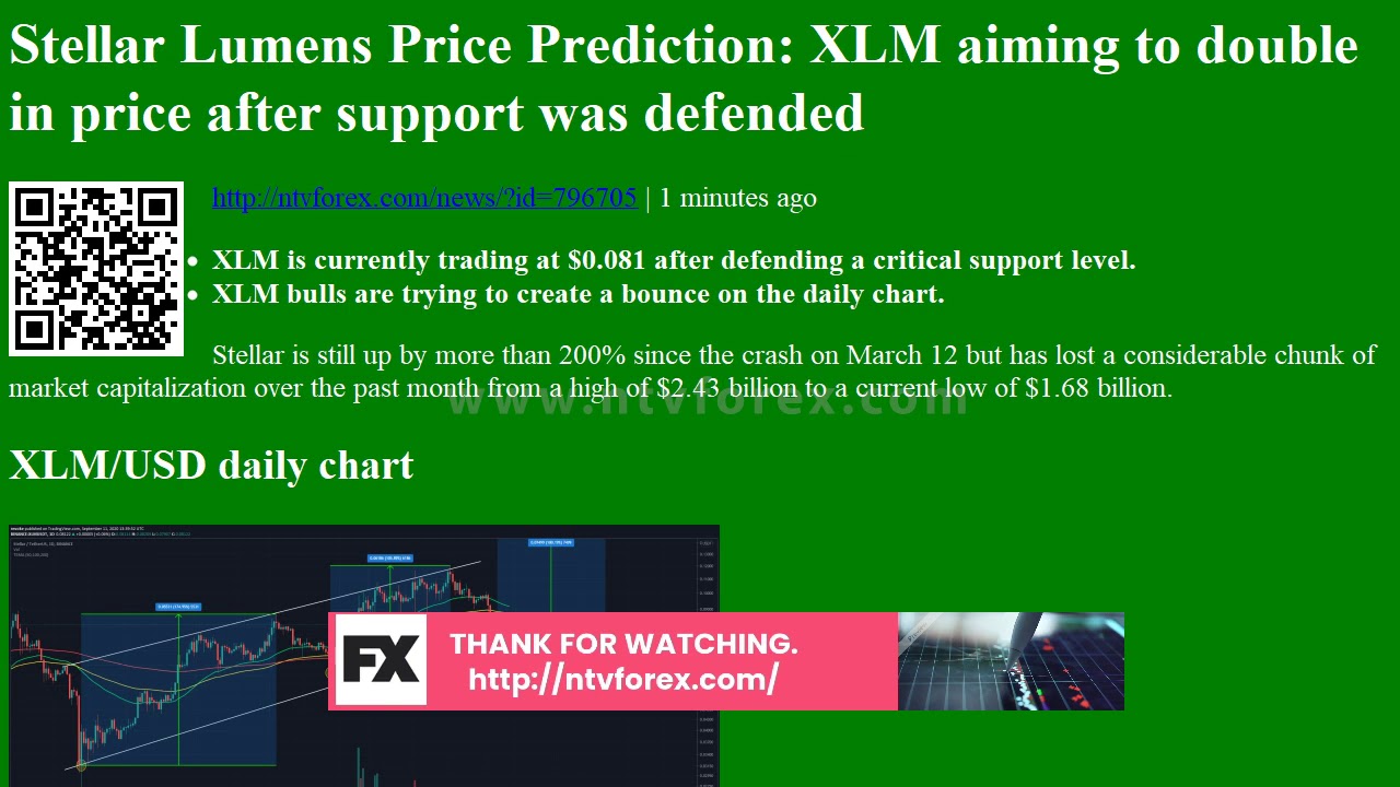 Stellar Lumens Price Prediction: XLM aiming to double in price after ...