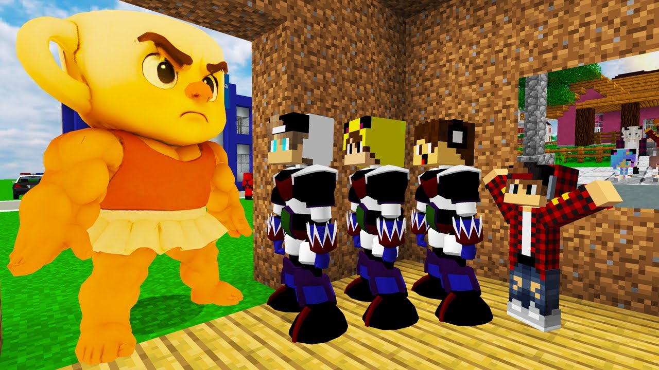 ماين كرافت لكن جيجي وعبوسي وكعبول تحولوا ابطال خارقين وينقذون المدينة 😨😱 #فلم_ماين_كرافت