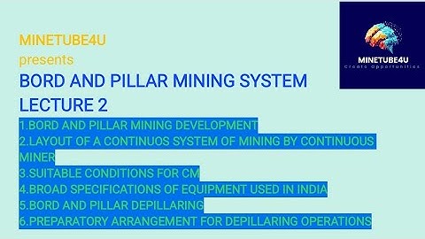 BORD AND PILLAR METHOD P2|B & P DEVELOPMENT|CONTINUOUS MINER(CM)|DEPILLARING METHOD|GATE|DGMS|CIL