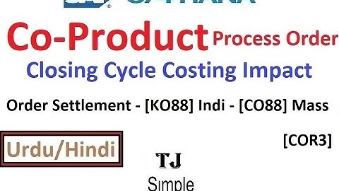 SAP-CO-CPO-14 - Settlement Of Process Order [KO88] [CO88] [COR3] [CKM3N] | CO-Product | Urdu/Hindi