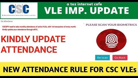 CSCSPV need to take monthly attendance of active VLEs, with 1st transaction of every month.#cscspv