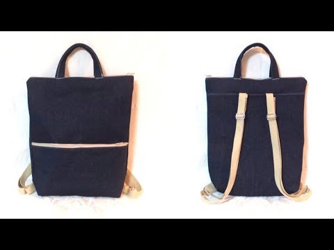 シンプルなファスナー トートリュックの作り方 Simple Zipper Tote Backpack Tutorial Youtube