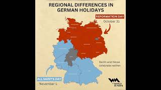 Regional Differences in German Holidays! #map #germany #difference #holiday #youtubeshorts