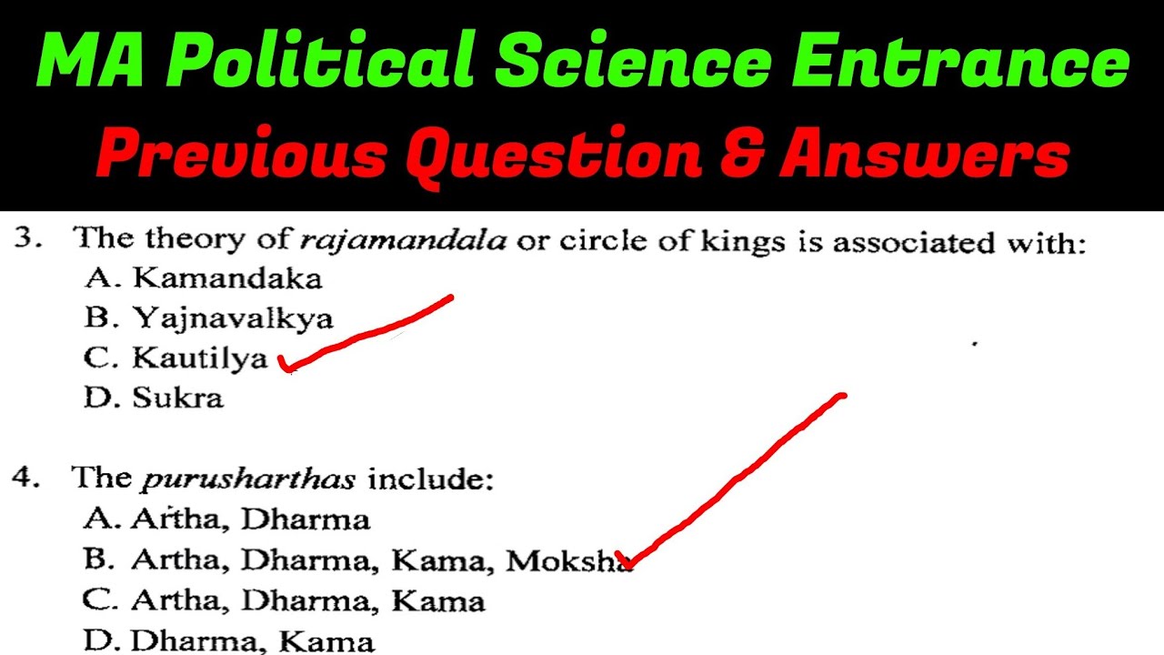 Ma Political Science Entrance Question Paper Answers Political 