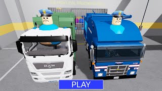 GARBAGE TRUCK CAR BARRY'S PRISON RUN Obby New Update Roblox - All Bosses Battle All Morphs #roblox
