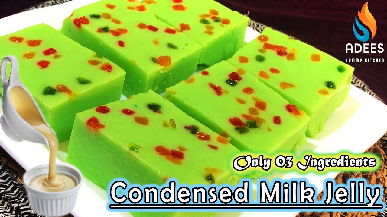 Milkmaid Jelly Pudding / 03 ingredient condensed milk jelly Recipe 