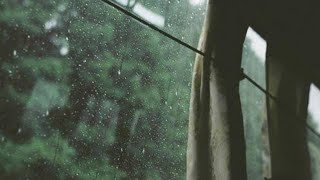 hujan deras saat senja di dalam bus pariwisata  |menjakan diri sejenak untuk lelap| Relaxing