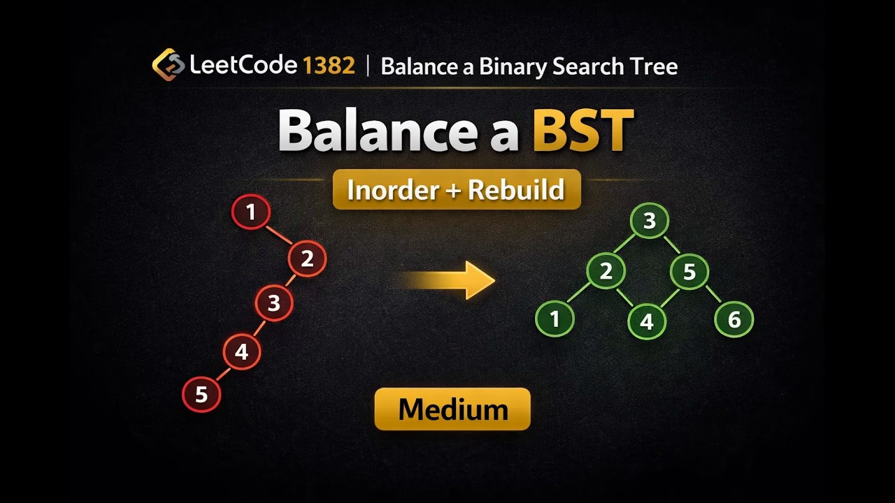 Leetcode 1382 | Balance a Binary Search Tree - YouTube