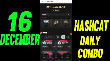 Hashcats Daily Combo 16 December | Hashcats Combo Today Card | hashcats airdrop | daily combo