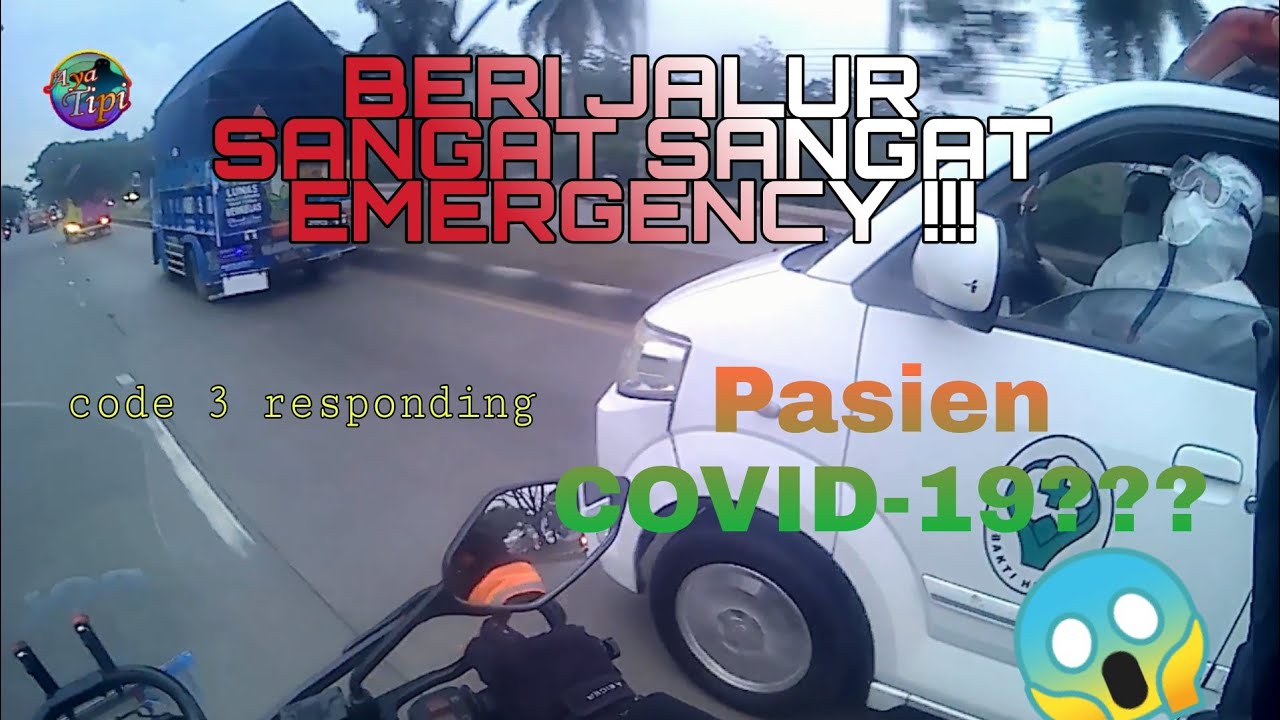 Indonesian Police Escort Ambulance During Traffic Jam Emergency Bawa