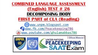 CLA TEST # 26 DECOMPOSING BODY second part of CLA Report Writing for UN SAAT Exam