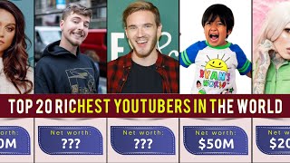 Comparison: Richest YouTubers in the World | Top 20 Richest YouTubers