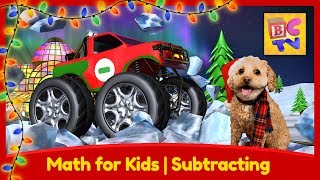 Learn Math with Monster Trucks for Kids | Subtracting - Christmas Edition screenshot 1