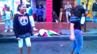 Jazzy and her friend dancing At Artscape 2012