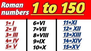 Roman Numerals 1 To 150 1To 150 Roman Numbers Roman Ank