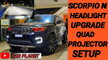 Mahindra ScorpioN Z8 Upgraded with Dual Bi-Led laser projector setup | RGB Demon eye | Car planet