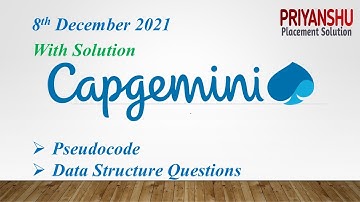 Capgemini 8th Dec 2021 Round 1 Solution | Capgemini Pseudocode | Capgemini Data structure Questions