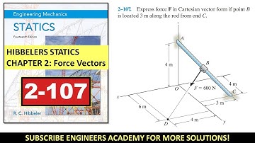 2-107 | Chapter 2: Force Vectors | Hibbeler Statics 14th ed | Engineers Academy