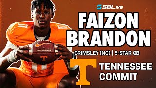 NO. 1 PLAYER IN '26 COMMITS TO TENNESSEE! | 5⭐️ FAIZON BRANDON SELECTS VOLS OVER BAMA, LSU 🏈
