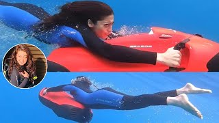 Actress Pranitha Subhash Seabob Scooter Diving Underwater In Maldives Pranitha Filmyfocus