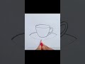 Cup Plate Drawing Easy / कप प्लेट / #drawing #easyidea
