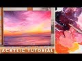 How to Paint in Acrylics | Sunset Painting Tutorial