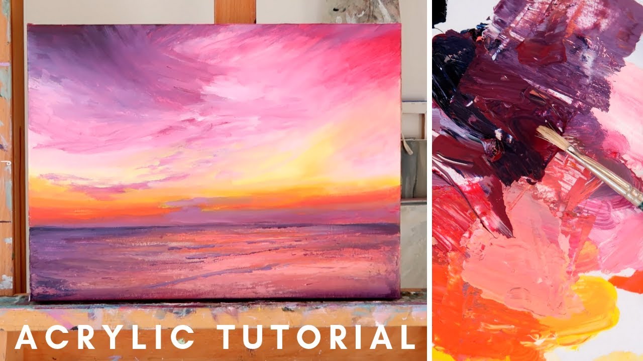 Full Tutorial: How to Paint Sunset Acrylic — Katie Jobling