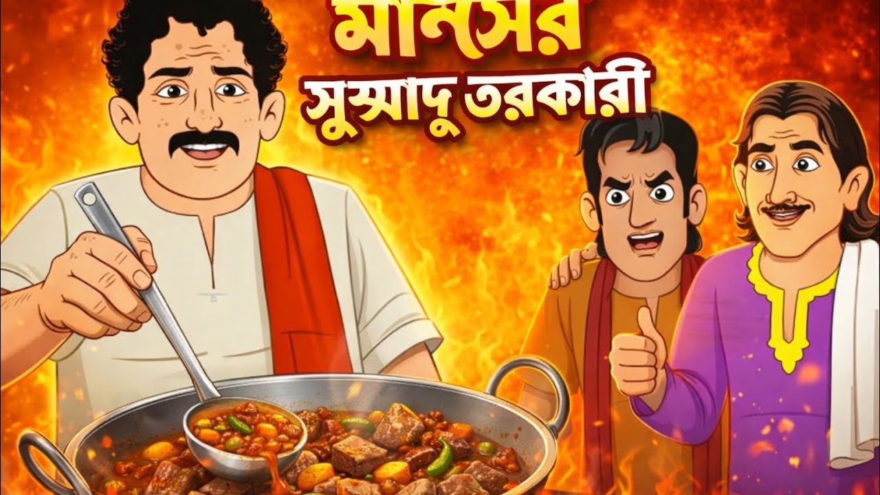 মাংসের সুস্বাদু তরকারি | গ্রামের মজার রান্না |Bangla new cartoon video 