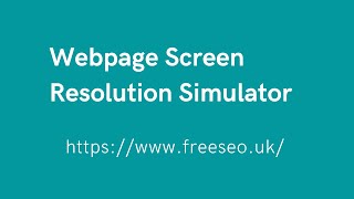 web page screen resolution simulator | Free SEO Tools Wealth