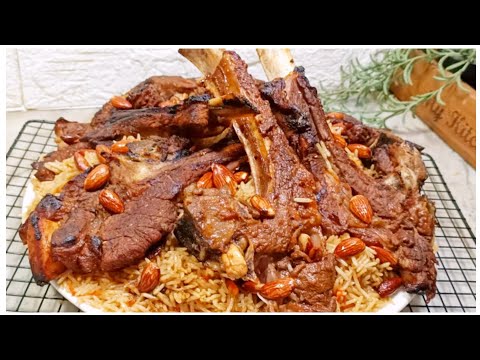 طريقة مميزه جدا ريش لحم شهيه مع ارز مبهر أكله لا تنسى