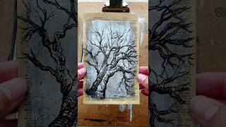 Drawing a tree with pen and ink - cosy sketching vibes