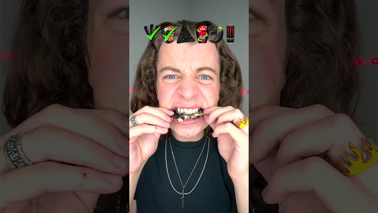 Spicy Black Food ASMR 