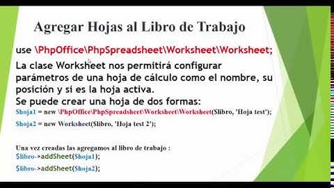 Agregar hojas a un archivo de excel con php (phpspreadsheet)