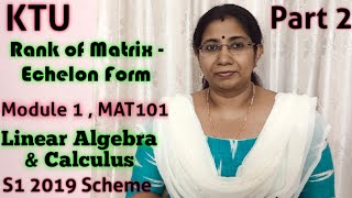 Rank of a Matrix -Echelon Form |Linear algebra and Calc... | Doovi